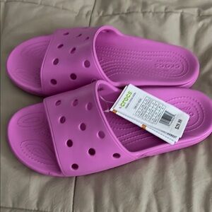 CROCS Vibrant Pink Slide Sandals